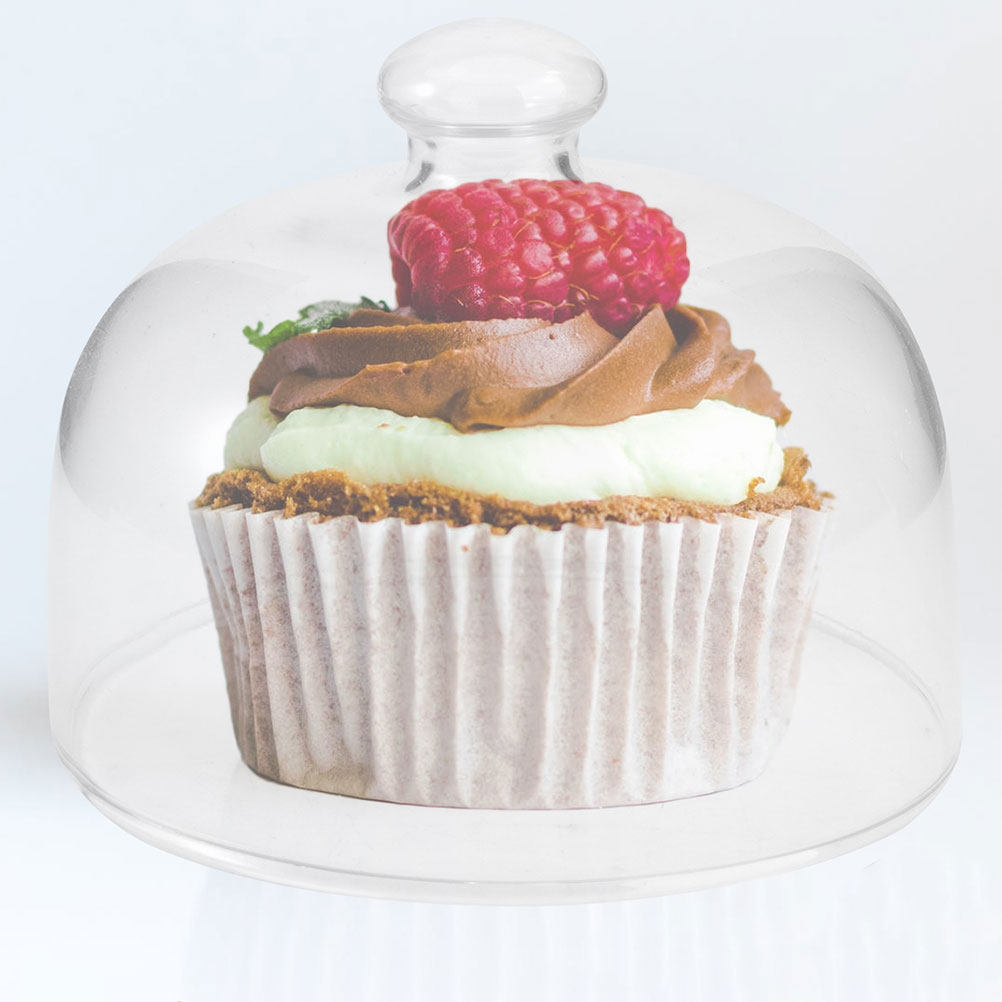 2Pcs Clear Glass Round Cake Co - огляд і ціна Plastic Dome Clear