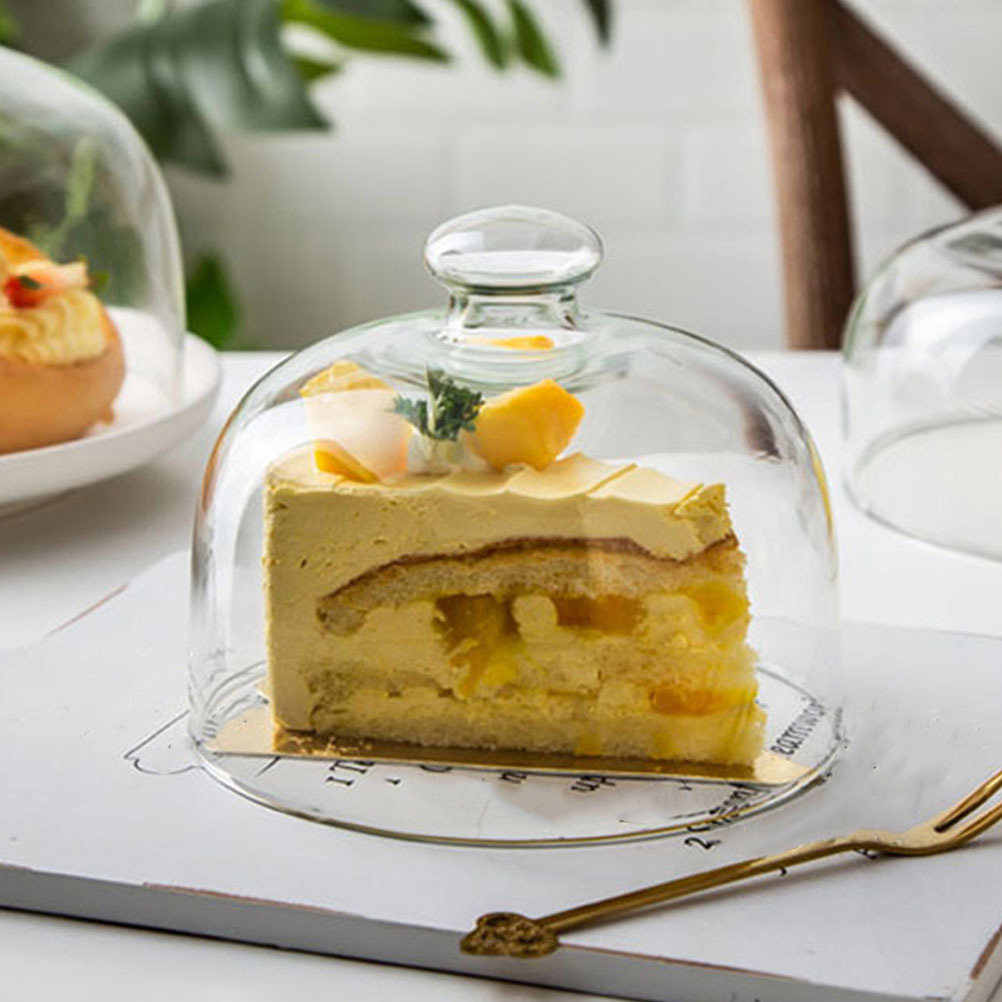 2Pcs Clear Glass Round Cake Co - огляд і ціна Plastic Dome Clear