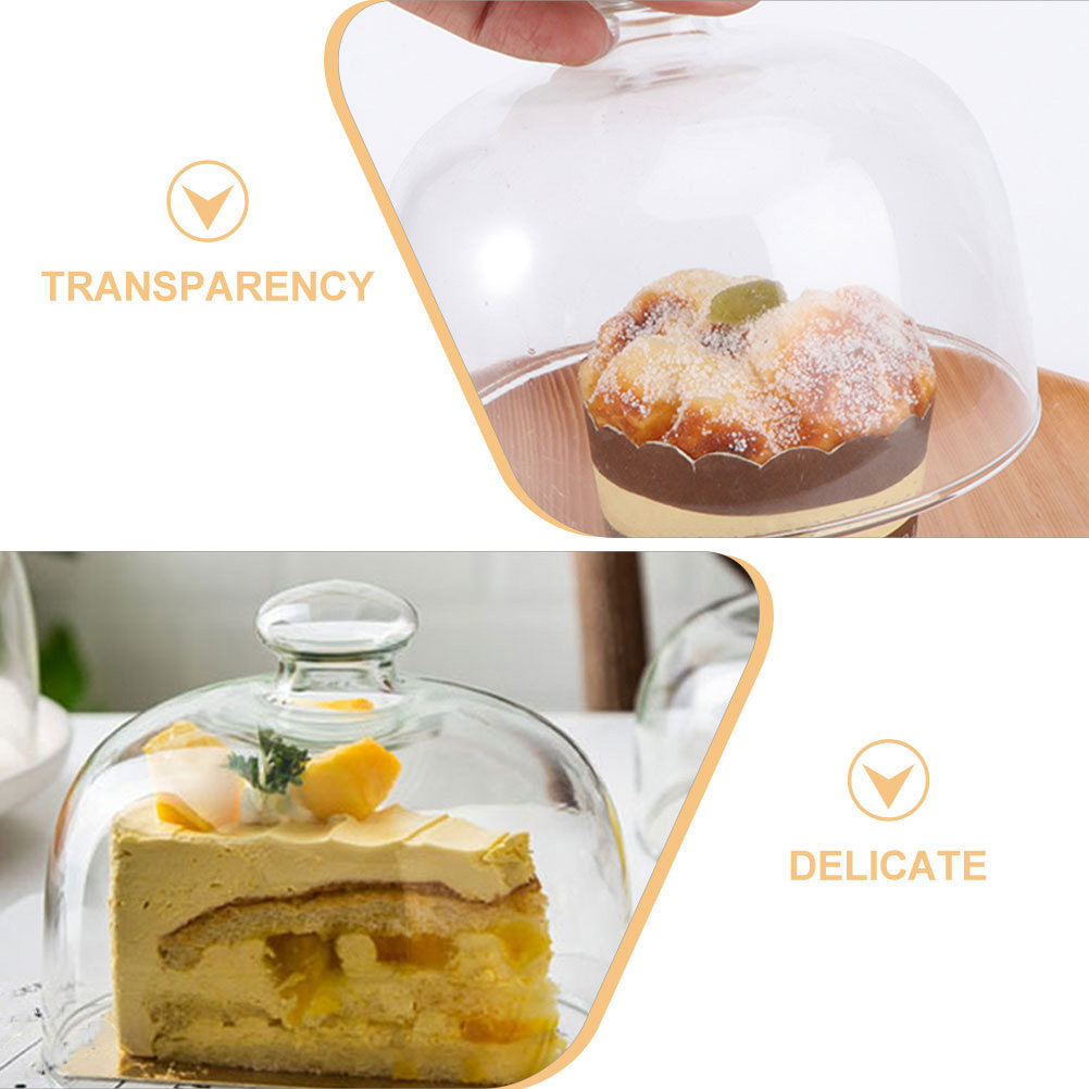 2Pcs Clear Glass Round Cake Co - огляд і ціна Plastic Dome Clear