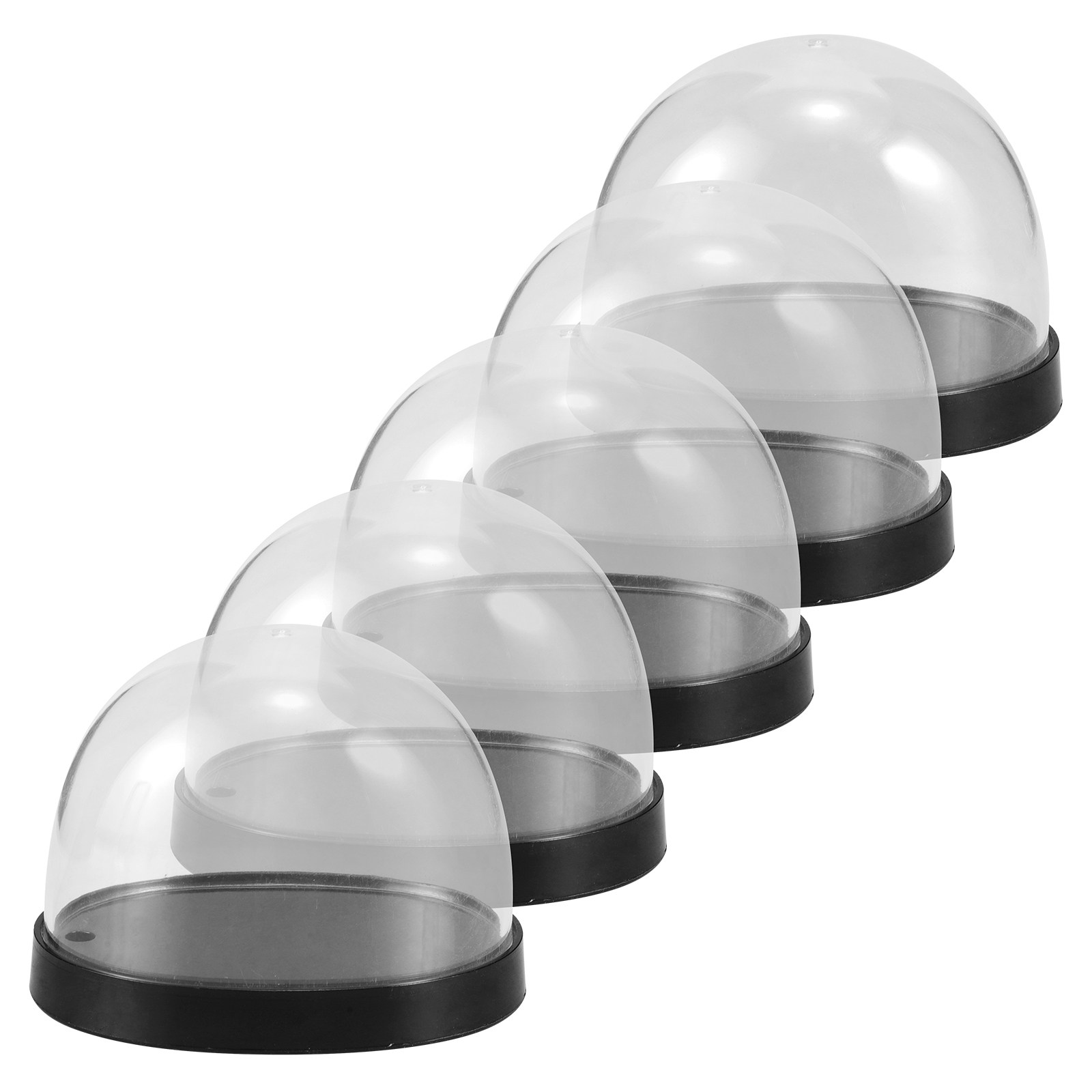 5Sets Glass Cloche Dome Clear  - огляд і ціна Plastic Dome Clear
